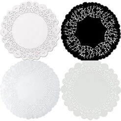 Mbo Pack Round 8 Inches Paper Lace Doilies - Assortment By The Baker Celebrations - Disposable Table Placemats (40)