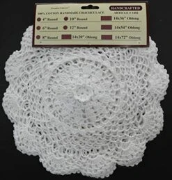 6PCS 10" Round Crochet Lace Doily White 100% Cotton Handmade, Set Of 6 Pieces