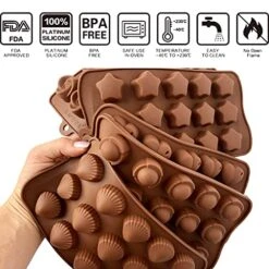 Small Silicone Molds For Fat Bombs - Jello Molds Silicone - 2 EBooks 12 Recipes- Ideal For Chocolate Candy Making, Molding Chocolate, Fat Bomb, Caramel - Includes Different Shape Truffle Mold Silicone -Wilton Shop 51Fk543UHES