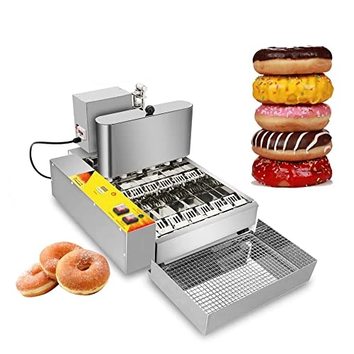 Commercial Automatic 6 Rows Donut Maker Machine, 9.5L Hopper Electric Frying Mini Donuts Maker With Moulds, 110V Stainless Steel Doughnut Making Machine With Intelligent Control Panel (2250PCS/H) 3 Commercial Automatic 6 Rows Donut Maker Machine, 9.5L Hopper Electric Frying Mini Donuts Maker With Moulds, 110V Stainless Steel Doughnut Making Machine With Intelligent Control Panel (2250PCS/H)