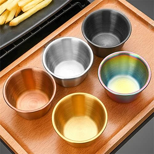 Round Mini Sauce Cups, Reusable Dipping Bowl Sauce Cup For Home Party Restaurants(S,rose Gold) 5 Round Mini Sauce Cups, Reusable Dipping Bowl Sauce Cup For Home Party Restaurants(S,rose Gold) - Image 3
