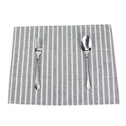 Broad Striped Cotton Blended Dinner Cloth Napkins - Set Of 12 (40 X 30 Cm) - For Events & Home Use (Navy) 15 Broad Striped Cotton Blended Dinner Cloth Napkins - Set Of 12 (40 X 30 Cm) - For Events & Home Use (Navy) -Wilton Shop 51GCAs5oo9L