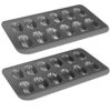 Madeleine Pans, 12-Well Nonstick Baking Pans Set Of 2, Heavy Duty Shell Shaped Mini Cookies Cake Mold Pan 2 Madeleine Pans, 12-Well Nonstick Baking Pans Set Of 2, Heavy Duty Shell Shaped Mini Cookies Cake Mold Pan -Wilton Shop 51GDrT57ScL