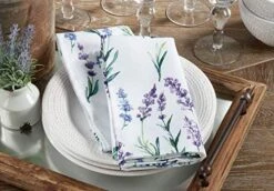 Garden Lavender Print Cloth Napkins 20 X 20 Inch, Set Of 4 - Delicate Floral Dinner Napkins For Home, Dining Room Décor, Banquets, Indoor & Outdoor Event And Special Occasion 16 Garden Lavender Print Cloth Napkins 20 X 20 Inch, Set Of 4 - Delicate Floral Dinner Napkins For Home, Dining Room Décor, Banquets, Indoor & Outdoor Event And Special Occasion -Wilton Shop 51GFAxBsRCL