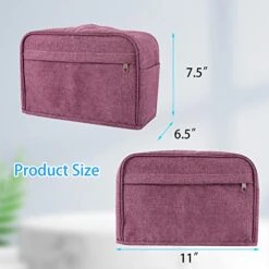2 Slice Toaster Cover, Toaster Bags With Pockets, Bread Toaster Oven Dustproof Cover, Toaster Storage Bag, Appliance Covers For Kitchen Small Appliance, Fingerprint Protection, Gift For Women (S, Purple) -Wilton Shop 51GJ8z5ExaL