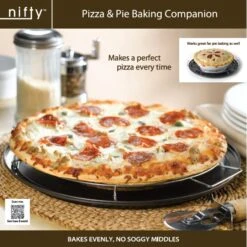 Pizza And Pie Baking Rack – Built-In Drip Pan, Multipurpose, Non-Stick Chrome Finish, Dishwasher Safe, Heavy-Duty Design, Bake Pies Evenly Every Time 12 Pizza And Pie Baking Rack – Built-In Drip Pan, Multipurpose, Non-Stick Chrome Finish, Dishwasher Safe, Heavy-Duty Design, Bake Pies Evenly Every Time -Wilton Shop 51GLnU2145L