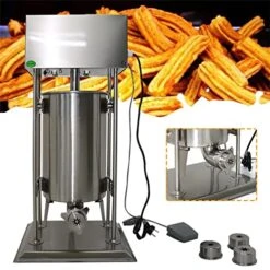 40W Electric Churro Filler, 15L Stainless Steel Vertical Spanish Churro Maker Latin Fruit Donut Machine, Fried Dough Sticks Machine For Home Restaurants Bakeries Use -Wilton Shop 51GbMtDGW0L