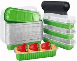 Mini Loaf Pans With Lids 50 Pack, 6.8oz Rectangle Aluminum Foil Baking Pans Tins Containers,Disposable Ramekins Baking Cups Muffin Tins Cupcake Cups For Mini Brownie Cake Bread Loaf -Pink 27 Mini Loaf Pans With Lids 50 Pack, 6.8oz Rectangle Aluminum Foil Baking Pans Tins Containers,Disposable Ramekins Baking Cups Muffin Tins Cupcake Cups For Mini Brownie Cake Bread Loaf -Pink -Wilton Shop 51GfOt8KplL. AC