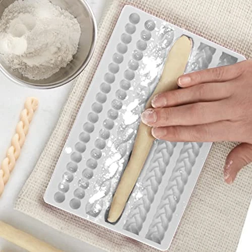 Silicone Rope Mold, Beasea Pearl Mold For Fondant Silicone Pie Crust Mold, Gary Lace Chain Molds Rope Border Fondant Braid Mold For Cake Decorating Sugarcraft Mould Pastry Pies Chocolate Toppers 5 Silicone Rope Mold, Beasea Pearl Mold For Fondant Silicone Pie Crust Mold, Gary Lace Chain Molds Rope Border Fondant Braid Mold For Cake Decorating Sugarcraft Mould Pastry Pies Chocolate Toppers - Image 3