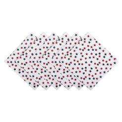 Americana Stars Kitchen & Tabletop Collection 4th Of July & Memorial Day Décor, Napkins, 20x20, 6 Piece