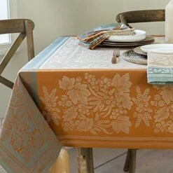 Harvest Heavyweight Engineered Jacquard Fabric Tablecloth For Fall, Harvest, And Thanksgiving (Gathering Taupe, 60" X 84" Rectangular) -Wilton Shop 51GpKEIPeSL. AC 1
