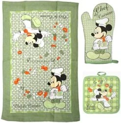 Disney Oven Mitt Pot Holder & Dish Towel 3 Pc Kitchen Set (Mickey Minnie Red) -Wilton Shop 51GqHXEK0iL. AC