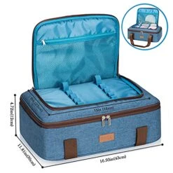 Double Decker Insulated Casserole Carrier For Hot Or Cold Food, Expandable Hot Food Carrier, Lasagna Holder Tote For Potluck Parties, Picnic, Beach, Fits 11 X 15 Or 9 X 13 Baking Dish (Blue) -Wilton Shop 51Gsfwx0YvS