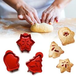 3 PCS Christmas Dough Presser Pocket Pie Molds, Mini Pie Maker For Christmas Party Baking ​Supplies, Party Potluck ​Hand Pie Molds, One Press Cottage Pie Set Hand Pie Molds For Christmas