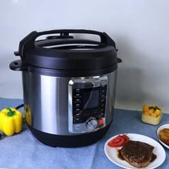 12-in-1 Electric Pressure Cooker, Slow Cooker, Rice Cooker, Steamer, Sauté, Yogurt Maker & Warmer, One-Touch Programs,Support DIY,Stainless Steel/Black. (8 Quart) -Wilton Shop 51GuAkIh9iL