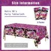 2 Pack 90s Plastic Party Tablecloth 90's Party Table Cover 54 X 108 Inches 90s Birthday Party Supplies Hip Hop Party Plastic Table Cover For Dining Room And Kitchen