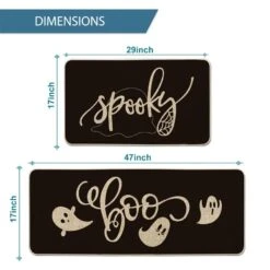 Artoid Mode Spooky Spider Web Gosts Boo Decorative Kitchen Mats Set Of 2, Seasonal Halloween Holiday Party Low-Profile Floor Mat For Home Kitchen - 17x29 And 17x47 Inch -Wilton Shop 51H7BX2WoCL