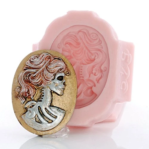 Lolita Skull Cameo Silicone Mold Food Safe Fondant, Chocolate, Candy, Resin, Polymer Clay, Jewelry, Craft Mold 3 Lolita Skull Cameo Silicone Mold Food Safe Fondant, Chocolate, Candy, Resin, Polymer Clay, Jewelry, Craft Mold