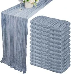 12 Pack 10Ft Cheesecloth Table Runner 35x120 Inch Boho Gauze Table Runner Cheese Cloth Long Table Runner Romantic Table Runner For Wedding Bridal Shower Birthday Party Table Decor (Dusty Sage Green) -Wilton Shop 51HAUak MVL. AC