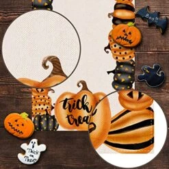 Halloween Pumpkin Table Runner Trick Or Treat Fall Holiday Party Table Decor Farmhouse Kitchen Dinning Room Home Decoration -Wilton Shop 51HBCh9AWzL