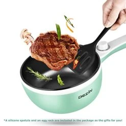 Ezin Electric Hot Pot Upgraded, Non-Stick Sauté Pan, Rapid Noodles Cooker, 1.5L Mini Pot For Steak, Egg, Fried Rice, Ramen, Oatmeal, Soup With Power Adjustment (Egg Rack Included) -Wilton Shop 51HJKUEthoL