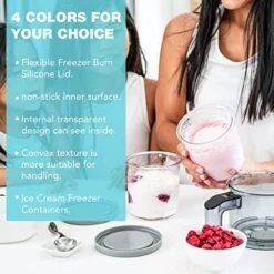 4 Pcs Ice Cream Pints Containers And Lids, 16oz Cups Compatible With NC301 NC300 NC299AMZ Series Creami Ice Cream Makers, Ice Cream Storage Containers, Homemade Ice Cream, BPA-Free, Dishwasher Safe -Wilton Shop 51HP5UqFFSL