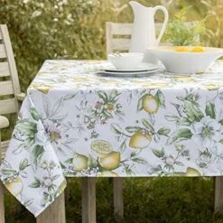 Indoor Outdoor Spillproof Fabric Tablecloth For Spring/Summer/Party/Picnic (Blooming Floral, 60" X 84" Rectangular) -Wilton Shop 51HPANyKYSL. AC 1