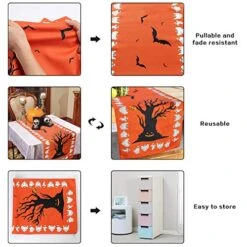 Halloween Table Runner Linen Bats Table Cover, Pumpkin And Ghost Table Runner For Halloween Table Decorations And Scary Movie Nights, 16 × 74 Inch 13 Halloween Table Runner Linen Bats Table Cover, Pumpkin And Ghost Table Runner For Halloween Table Decorations And Scary Movie Nights, 16 × 74 Inch -Wilton Shop 51HSyFRzLzL