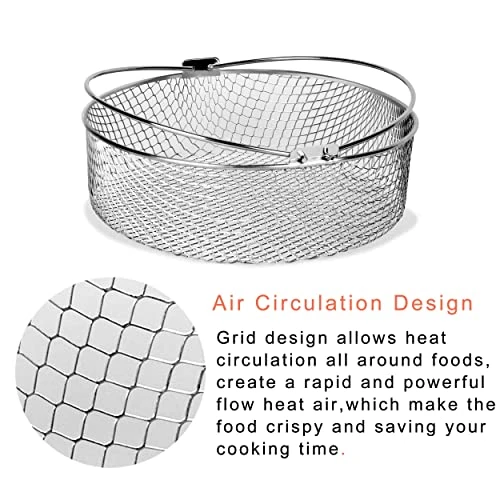 Air Fryer Basket For Instant Pot 6, 8Qt,Accessories For Air Fryer,Air Fryer Replacement Basket,Steamer Basket,Mesh Basket 4 Air Fryer Basket For Instant Pot 6, 8Qt,Accessories For Air Fryer,Air Fryer Replacement Basket,Steamer Basket,Mesh Basket - Image 2