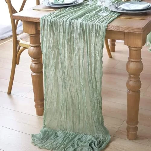 Beautiful Sage Green 2 Pack Cheese Cloth Table Runner | Cheesecloth Table Runner | Gorgeous Pre-Wrinkled Gauze Table Runner | Sage Tablecloth | Table Runner Cheesecloth 10 Beautiful Sage Green 2 Pack Cheese Cloth Table Runner | Cheesecloth Table Runner | Gorgeous Pre-Wrinkled Gauze Table Runner | Sage Tablecloth | Table Runner Cheesecloth - Image 8