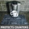 Coffee Maker Mat, (Coffee Station Bar Accessory) Protects Kitchen Countertops From Spills, Stains & Scratches - Absorbent/Waterproof/Machine Washable (USA Made) (12” X 20”) (Java Chalkboard)