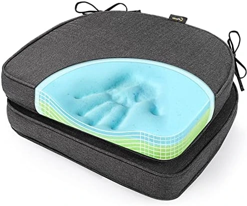 Gel Memory Foam Chair Cushions, FadeShield Water-, Stain-Resistant Durable Reversible Seat Cushion Pads With Ties For Indoor/Outdoor Kitchen Dining Office, 17"x16", Set Of 2, Heather Indigo 16 Gel Memory Foam Chair Cushions, FadeShield Water-, Stain-Resistant Durable Reversible Seat Cushion Pads With Ties For Indoor/Outdoor Kitchen Dining Office, 17"x16", Set Of 2, Heather Indigo - Image 14