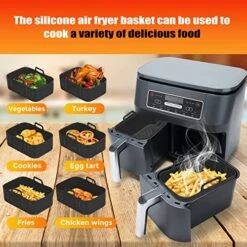 2 Packs Air Fryer Silicone Pot For Ninja Foodi Dual DZ201 DZ401, Food Grade Reusable Non Stick Replacement Silicone Air Fryer Liner Basket Bowl Accessories For Ninja 8 QT Air Fryer, Dishwasher Safe 23 2 Packs Air Fryer Silicone Pot For Ninja Foodi Dual DZ201 DZ401, Food Grade Reusable Non Stick Replacement Silicone Air Fryer Liner Basket Bowl Accessories For Ninja 8 QT Air Fryer, Dishwasher Safe -Wilton Shop 51I2XUjxxBL