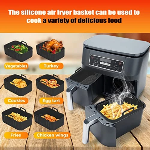 2 Packs Air Fryer Silicone Pot For Ninja Foodi Dual DZ201 DZ401, Food Grade Reusable Non Stick Replacement Silicone Air Fryer Liner Basket Bowl Accessories For Ninja 8 QT Air Fryer, Dishwasher Safe 9 2 Packs Air Fryer Silicone Pot For Ninja Foodi Dual DZ201 DZ401, Food Grade Reusable Non Stick Replacement Silicone Air Fryer Liner Basket Bowl Accessories For Ninja 8 QT Air Fryer, Dishwasher Safe - Image 7