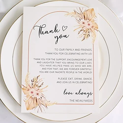 Wedding Thank You Place Setting Cards, 50 Pieces Place Cards For Table Setting, Table Place Cards For Wedding Favors, Receptions, Dinner Parties, Events And Celebrations (4 X 6 In, Floral) 16 Wedding Thank You Place Setting Cards, 50 Pieces Place Cards For Table Setting, Table Place Cards For Wedding Favors, Receptions, Dinner Parties, Events And Celebrations (4 X 6 In, Floral) - Image 14