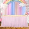 Pink Table Skirt Tutu Tulle Table Skirt For Rectangle Tables 6ft Girl Birthday Party Baby Shower Wedding Princess -Wilton Shop 51ILJ1BpvqL