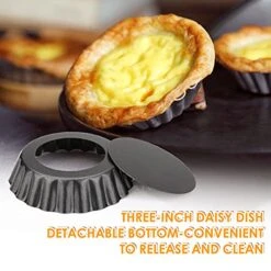 12 Pcs Egg Tart Molds, 3" Mini Tart Pans Removable Bottom, Cupcake Cake Muffin Mold Tin Pan Baking Tool, Reusable Quiche Bakeware Carbon Steel For Pies, Quiche, Cheese Cakes, Desserts -Wilton Shop 51IMDwAFpKS