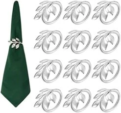 Fall Napkin Rings Set Of 4 - Easter Napkin Rings Silver Leaf Napkin Rings For Casual Place Settings, Holiday Family Dinner, Wedding -Wilton Shop 51IMiA4BeL. AC