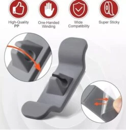 ORGANISET Cord Organizer For Appliances, 6 Pack Cord Wrapper For Appliances, Appliance Cord Organizer Compatible With Stand Mixer, Air Fryer, Coffee Maker, Toaster (Grey, Black And White)