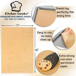 Parchment Paper Baking Sheets Unbleached Non-Stick Precut 12x16 Inches Will Not Curl Pack Of 200 -Wilton Shop 51IQjtugsNL