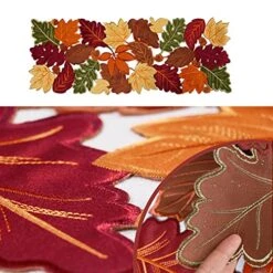 Thanksgiving Runner, Fall Leaf Table Runner For Autumn Home Decorations, Fall Table Centerpieces, Embroidered Cutwork Farmhouse HarvestMaple Leaf Runner, 13 Inch X 36 Inch -Wilton Shop 51IZ9rRxNBL