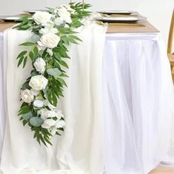 YAWALL Chiffon Table Runner For Wedding Decorations - Dusty Rose Bridal Baby Shower Party Decor Rustic Boho Runners 10ft -Wilton Shop 51Id6m TW4L. AC