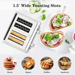 Toaster 4 Slice,1.5"Extra Wide Slot Stainless Toaster With Bagel Defrost Cancel Function, Dual Screen, Removal Crumb Tray (White) 10 Toaster 4 Slice,1.5"Extra Wide Slot Stainless Toaster With Bagel Defrost Cancel Function, Dual Screen, Removal Crumb Tray (White) -Wilton Shop 51Ii6KeZfxL