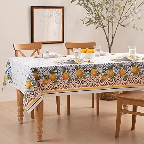 Capri Lemon Double-Bordered Mediterranean Cloth Napkins, 17 Inches By 17 Inches, Set Of 4 11 Capri Lemon Double-Bordered Mediterranean Cloth Napkins, 17 Inches By 17 Inches, Set Of 4 - Image 9