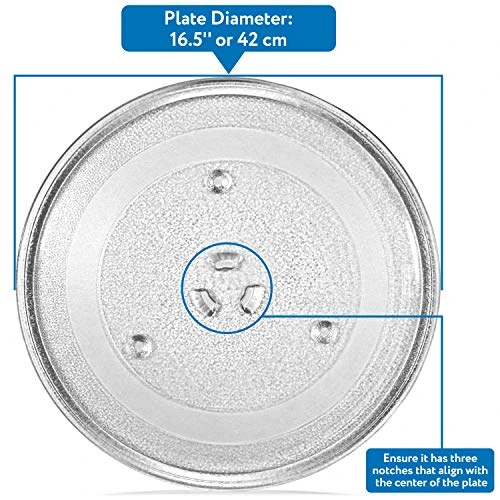 16.5’’ Panasonic Compatible Microwave Glass Plate/Microwave Glass Turntable Plate Replacement - Equivalent To Panasonic Part Number F06014M00AP 5 16.5’’ Panasonic Compatible Microwave Glass Plate/Microwave Glass Turntable Plate Replacement - Equivalent To Panasonic Part Number F06014M00AP - Image 3