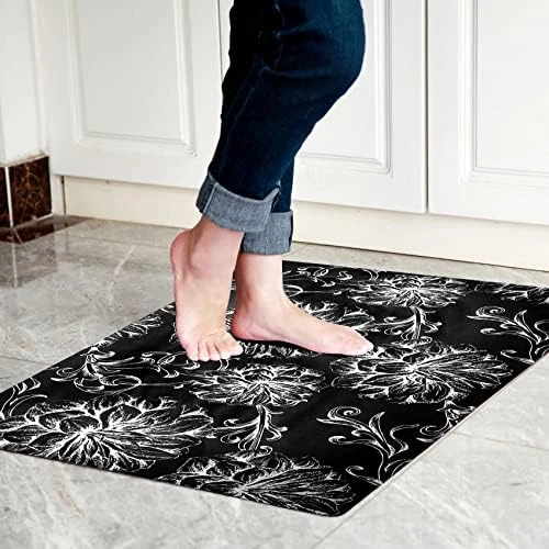 Cosilyt 1/10 Inch Ultra Thin Front Door Mat Rug Indoor Entrance Inside Non Slip, Large Waterproof Rubber Kitchen Rug And Interior Home Washable Door Mat, 24"×35", Baroque Grey 9 Cosilyt 1/10 Inch Ultra Thin Front Door Mat Rug Indoor Entrance Inside Non Slip, Large Waterproof Rubber Kitchen Rug And Interior Home Washable Door Mat, 24"×35", Baroque Grey - Image 7