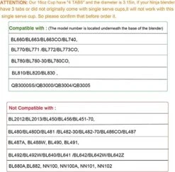 BL660 Blender Cups Compatible With Ninjia, Single Serve 16oz Blender Cups With Sip & Seal Lids Compatible With Nutri Ninjia BL770 BL780 BL740 BL810 Replacement Parts -Wilton Shop 51J17DjjBZL