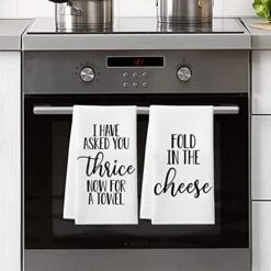 Fold In The Cheese Kitchen Towels, 2 Pack Waffle Weave Dish Towels TV Show Merchandise Gift, Funny Bathroom Hand Towels, Birthday Housewarming Gifts For SC Fans -Wilton Shop 51J1CTkGsKL