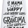 Primitives By Kathy LOL Cotton Dish Towel, 28" Square, If Grandma Ain't Happy -Wilton Shop 51J1icc3btL