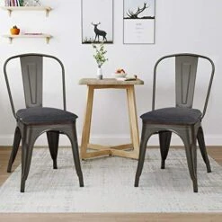 Baibu Super Soft Metal Dining Chair Pads Bar Stool Cushion With Ties For Metal Chairs Or Bar Stools - One Cushion Only (Gray Black, 14x14x1.5in) -Wilton Shop 51J3KAHH13L